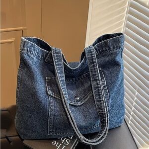Bohemian Square Denim Tote/Travel Bag Festival Ready O/S